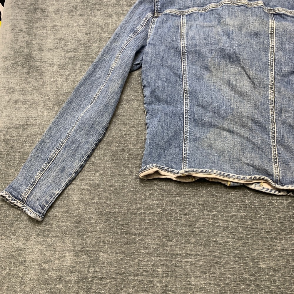 Geoffrey Beene Sport Trucker Jacket Womens 4 Blue Denim Cotton Stretch Outdoor - Picture 13 of 14